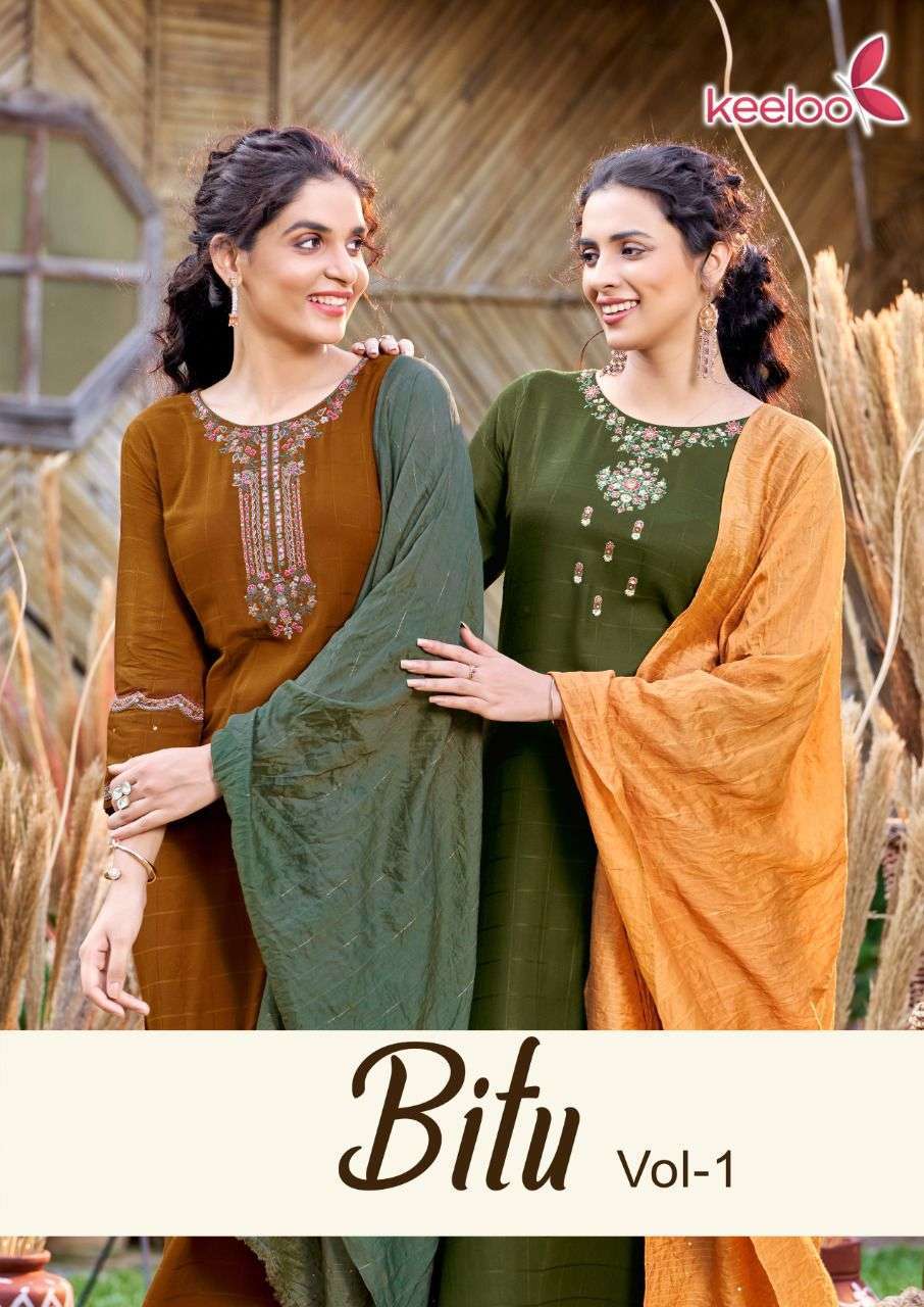 Keelo Bitu vol 1 Fancy Work Readymade Salwar Kameez collecti...