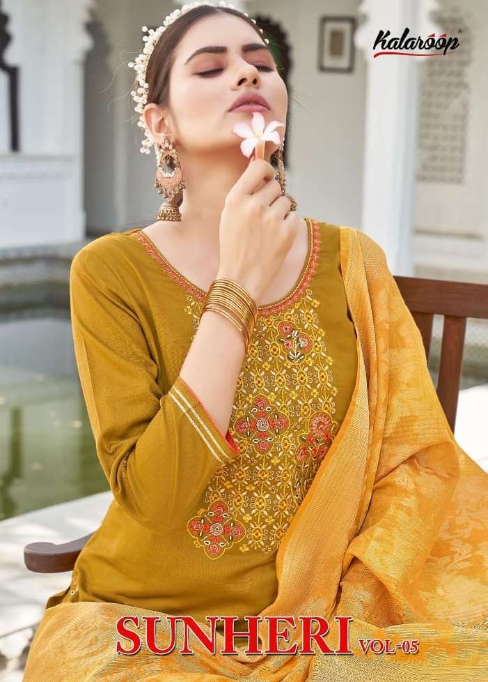 Kessi Fabrics Kajree fashion Sunheri Patiyala vol 5 Silk Wit...