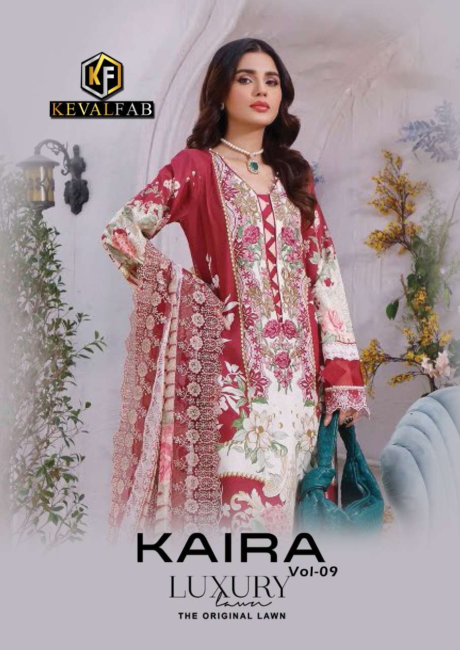 Keval Fab Kaira vol 9 lawn cotton with Printed Pakistani sal...