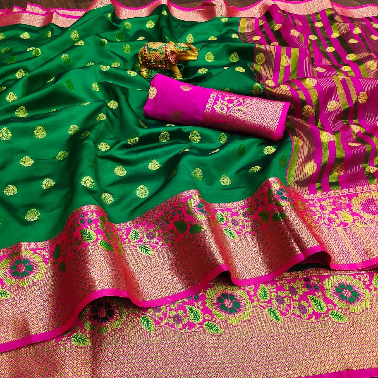 Lichi  Silk with Flower Print fancy saree collection at whol...