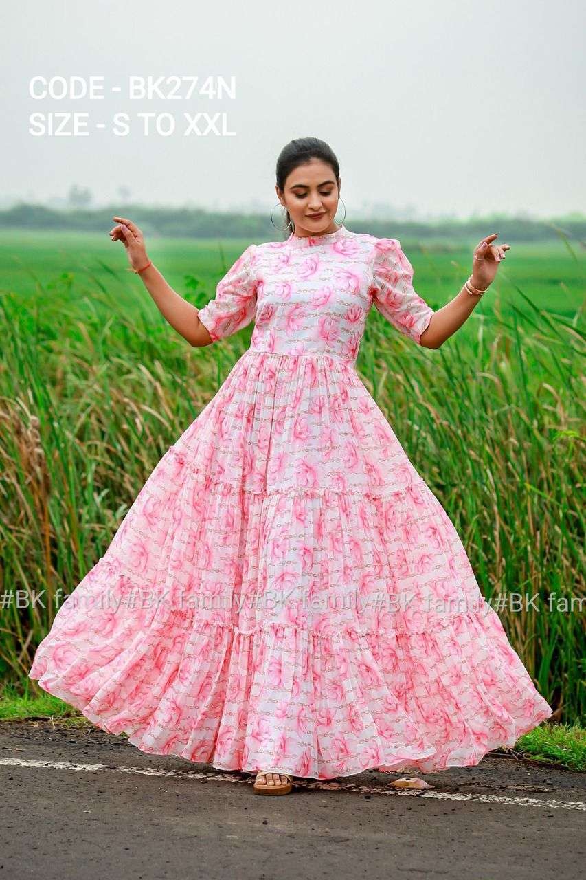 Light Pink Colour Georgette With Digital Print Kurti collect...