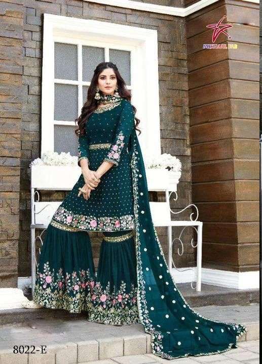 Mishaal 8022 Georgette With Fancy Embroidery Work Salwar Kam...