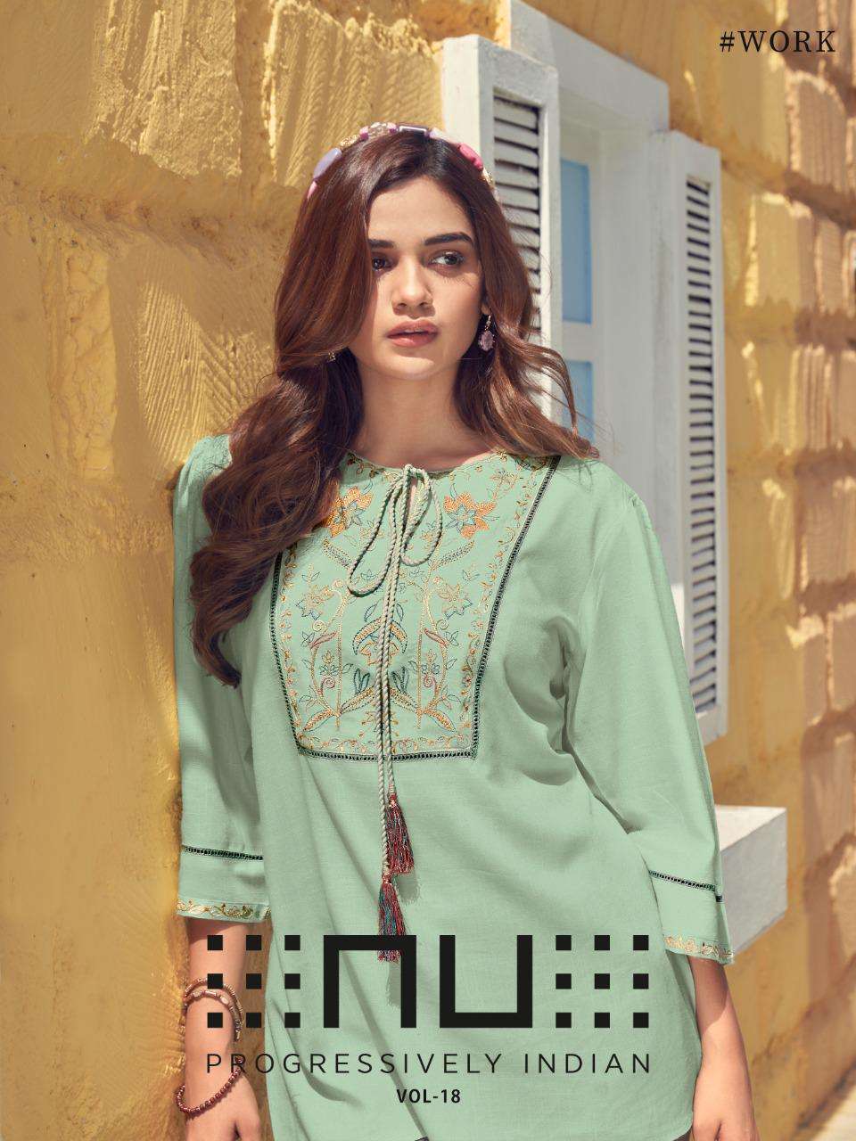 Nu Vol 18 rayon With Fancy Short tops Collection At  Wholesa...