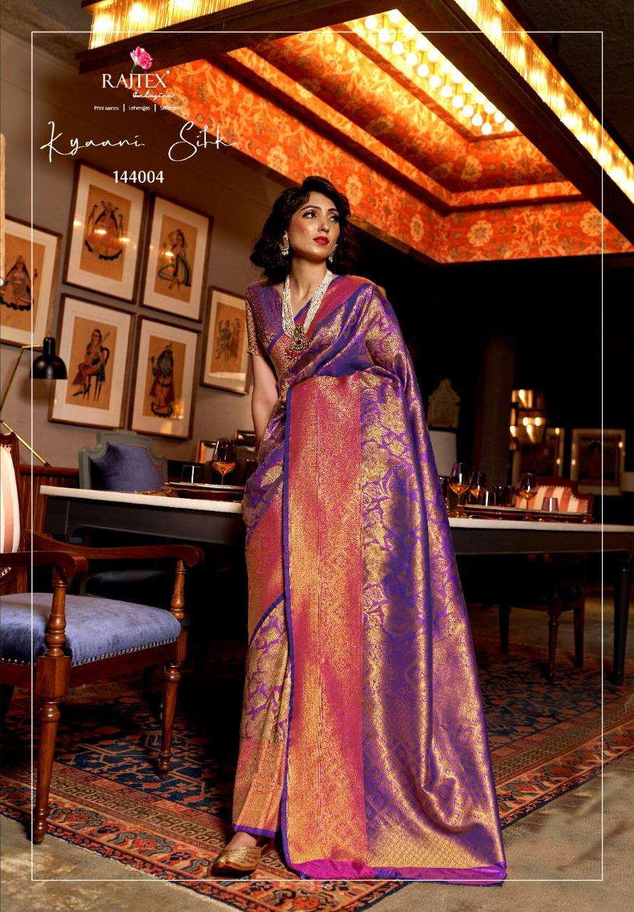 Rajtex Sarees Kyaani Silk Designer Nylon Dying Silk Handloom...