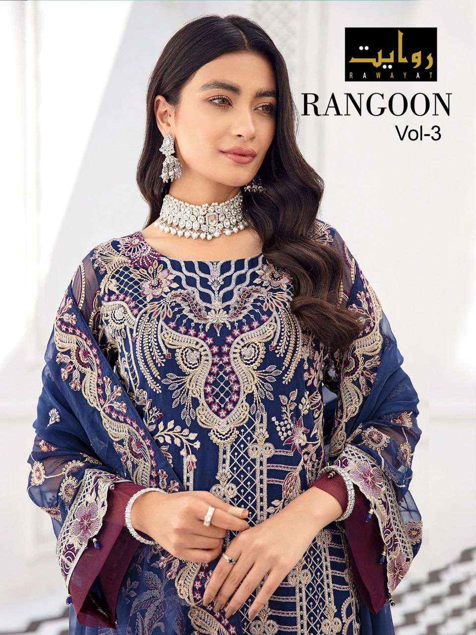 Rawayat Fashion Rangoon Vol 3 Faux Georgette With Embroidery...