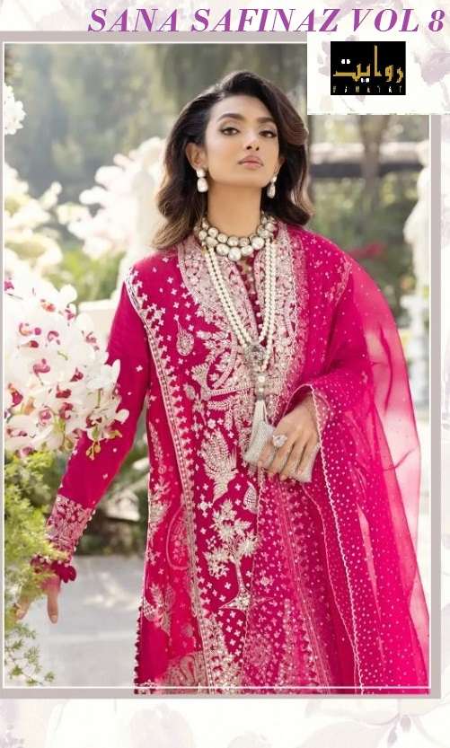 Rawayat Fashion Sana Safinaz Vol 8 Faux Georgette With Fancy...