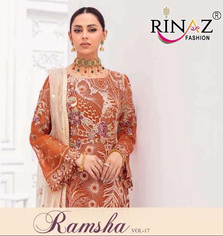 Rinaz Ramsha Fashion Vol 17 Faux Georgette With Embroidery w...