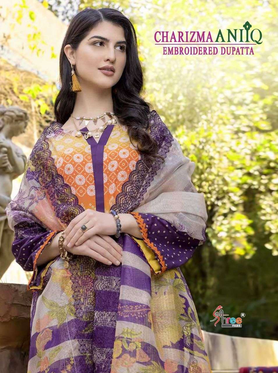 Shree Fabs Charisma Aniiq Embroidery Dupatta Pakistani Salwa...