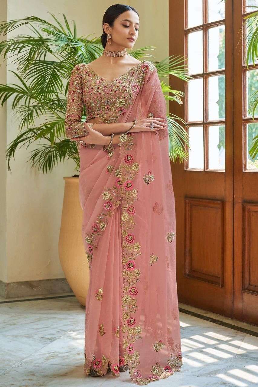 Titan georgette With fancy work saree collection
