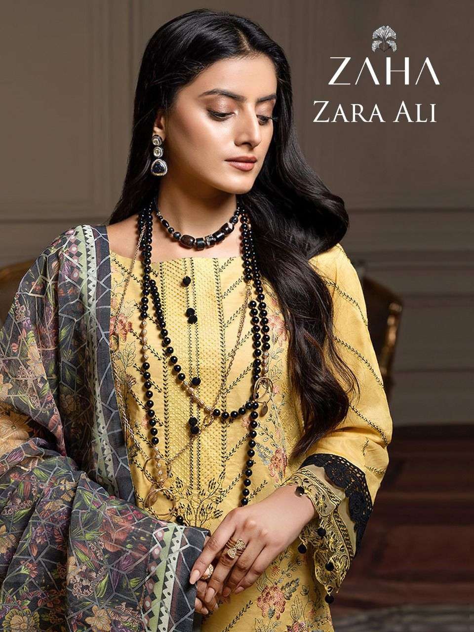 Zaha Zara Ali Vol 1 Cambric Cotton With Heavy Embroidery Wor...