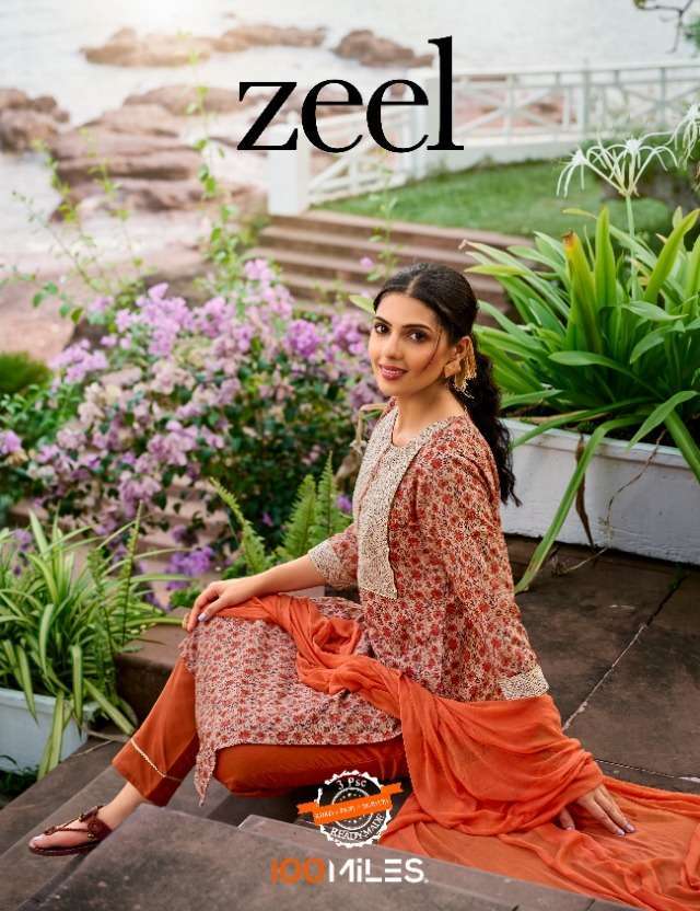 100 Miles Zeel Cmabric Cotton With fancy Handwork readymade ...
