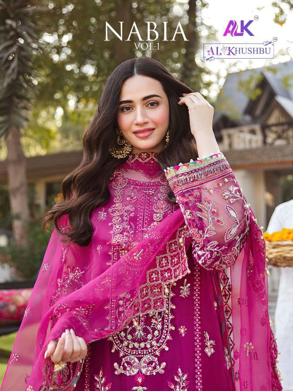 Al Khushbu Nabia Vol 1 Georgette With Embroidery work Pakist...