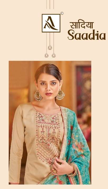 Alok Suits Saadia Jam Cotton With Fancy Embroidery work Dres...