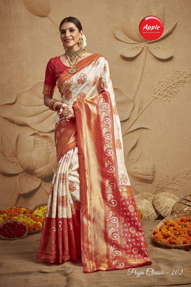 Apple Sarees Pooja Classic vol 2 cotton with fancy Weaving D...