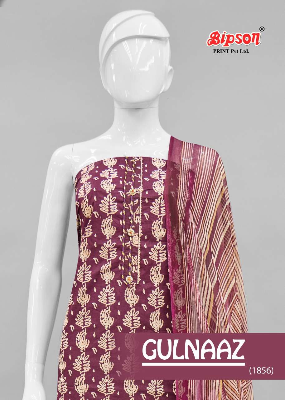 Bipson Fashion Gulnaaz 1856 Cambric Cotton With Foil Print S...