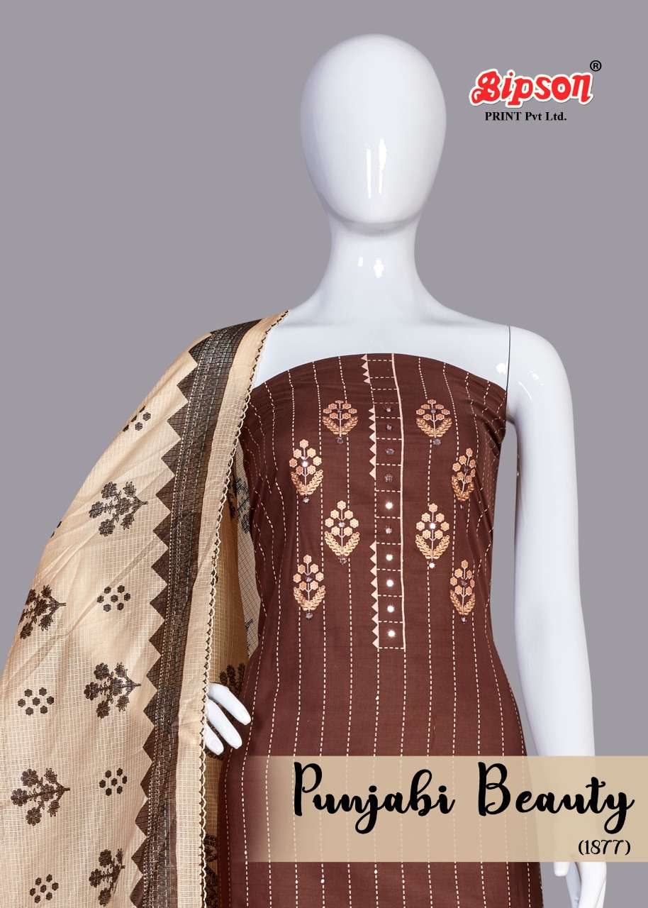 Bipson Fashion Punjabi Beauty 1877 Cotton  foil print salwar...
