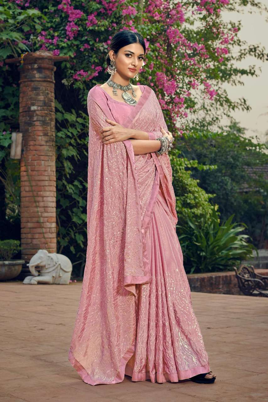 Chiffon With Multi Sequence Work Saree collection at wholesa...