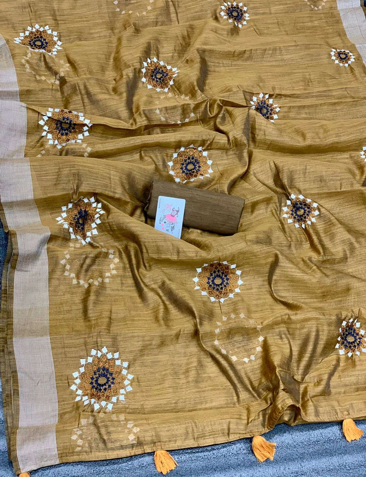 Cotton Silk with Multi Embroidery work Fancy Party Wear Sare...