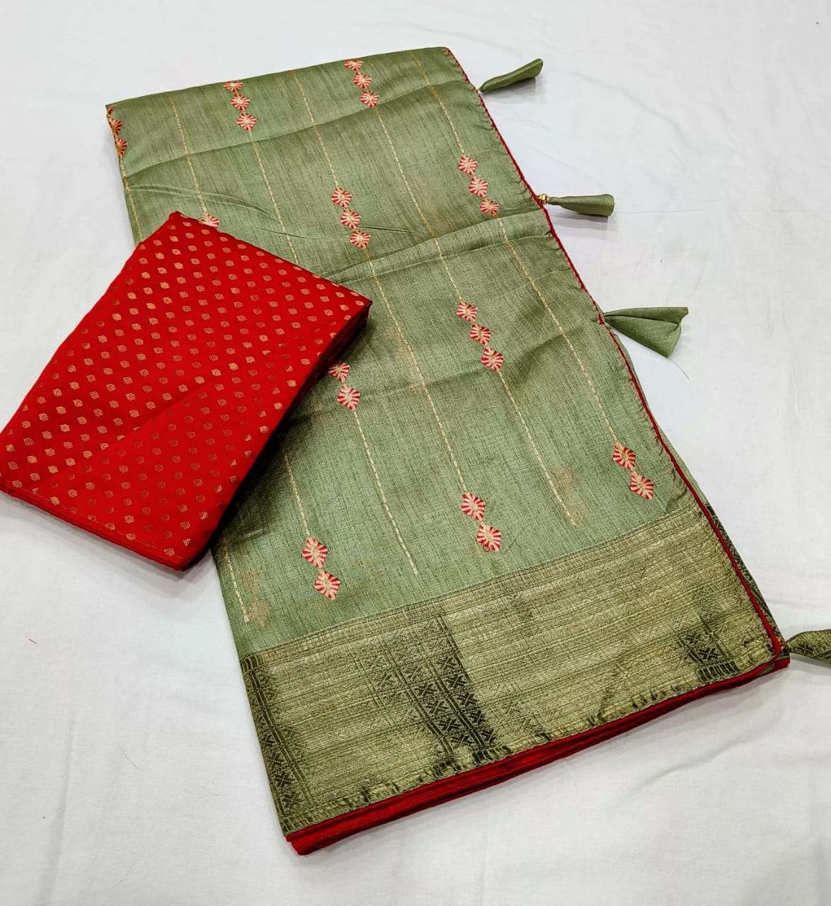 Cotton With Multi Work & Thread Jari work Saree collection a...