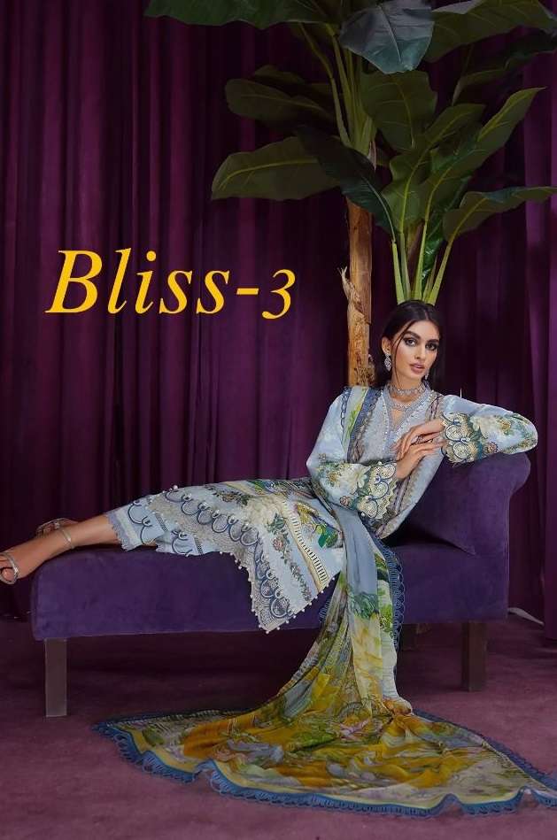 Deepsy Suits Bliss Lawn 22 vol 3 Cotton With fancy Work Paki...