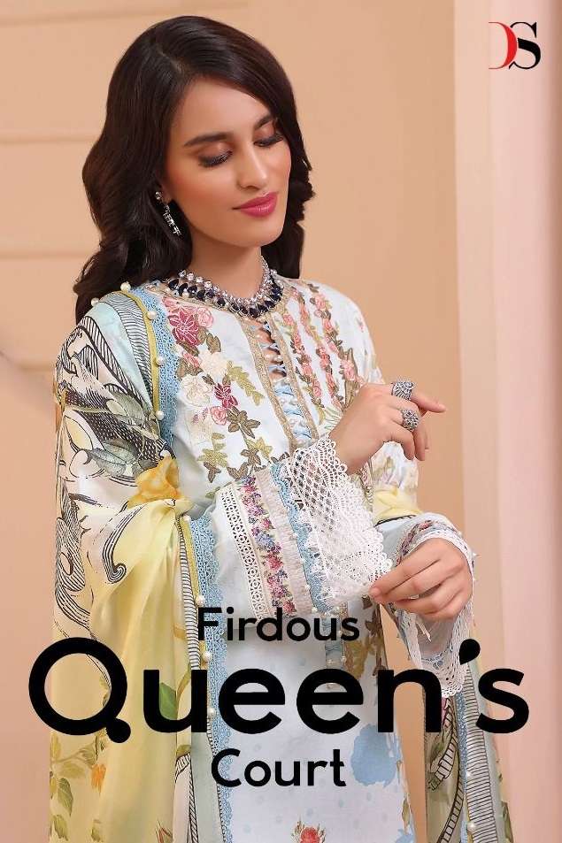 Deepsy Suits Firouds Queens Court Pure Cotton With Embroider...