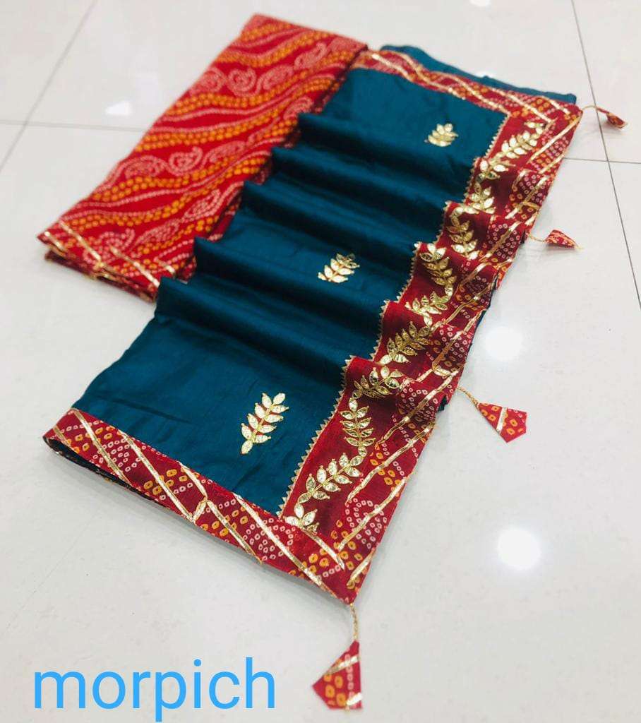 Dola Silk with Embroidery Gottapati Saree collection at whol...