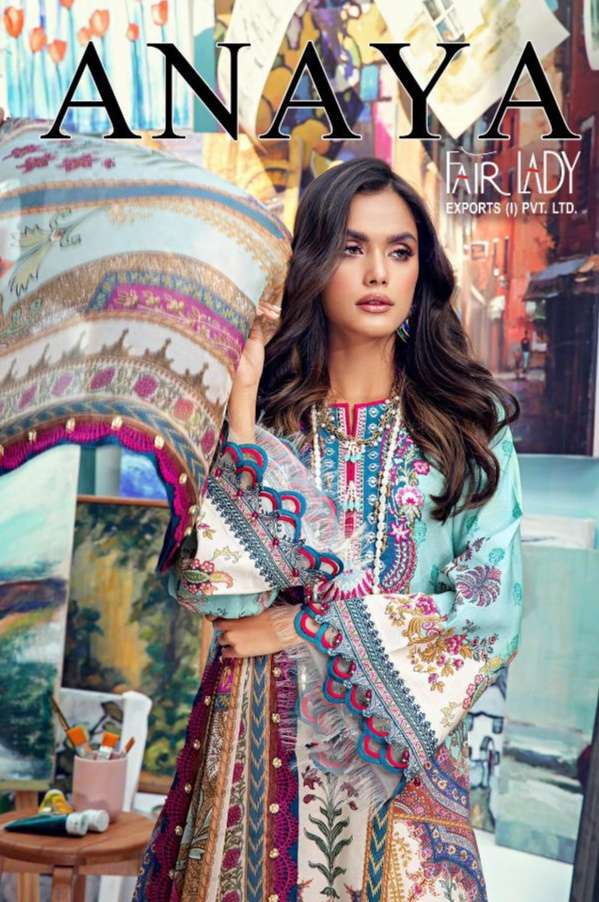 Fair lady  Anaya Lawn Cotton with Embroidery work Pakistani ...