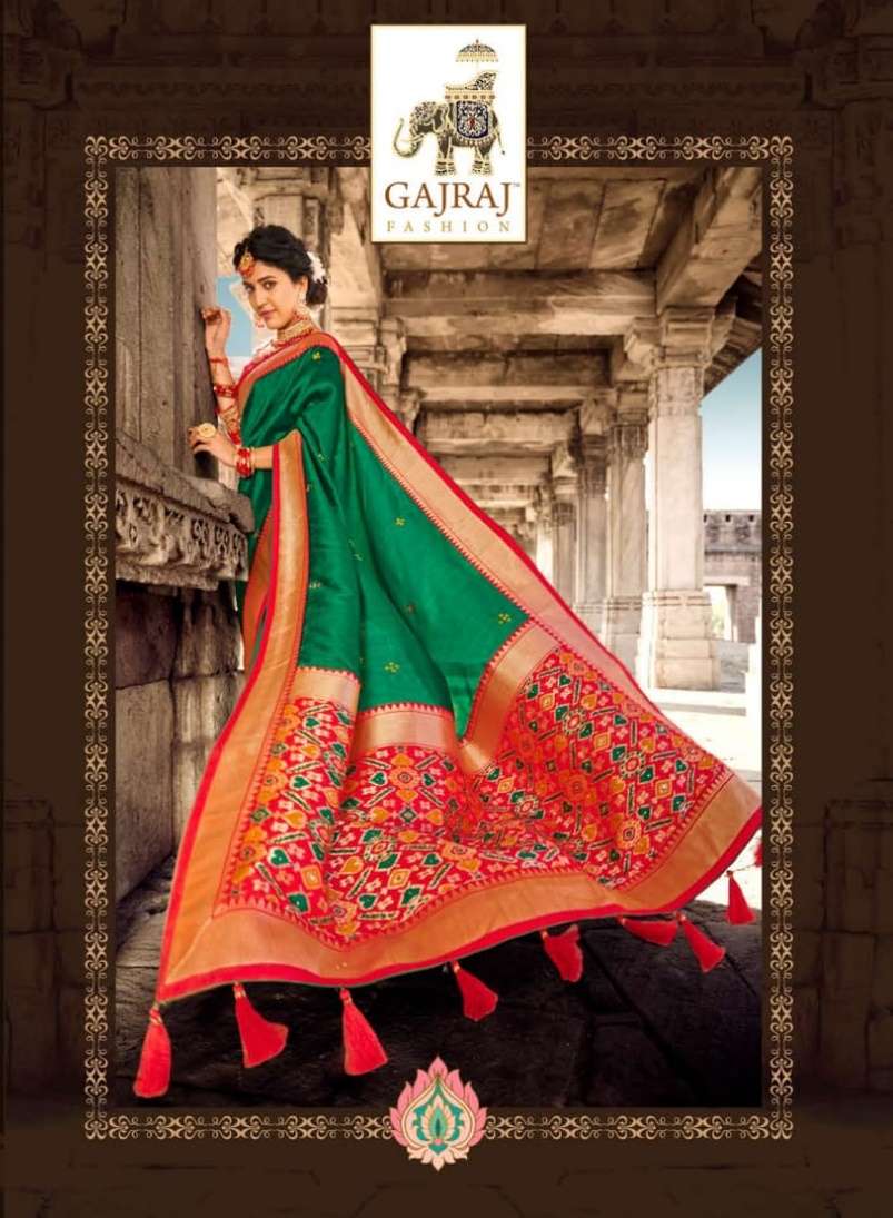 Gajraj 300 Series Pure Silk With Designe Blouse Wedding Wear...
