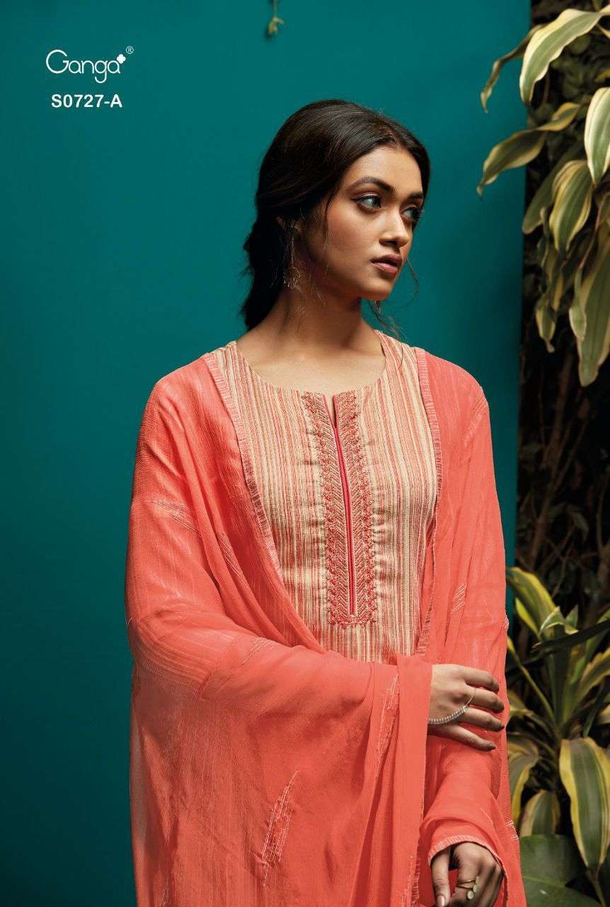 Ganga Fashion Auri 727 Cotton With fancy hand Work Suit coll...