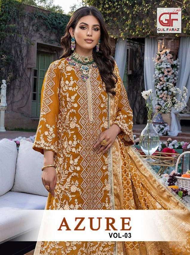 Gul Faraz Azure vol 3 510Georgette With Fancy Work Pakistani...