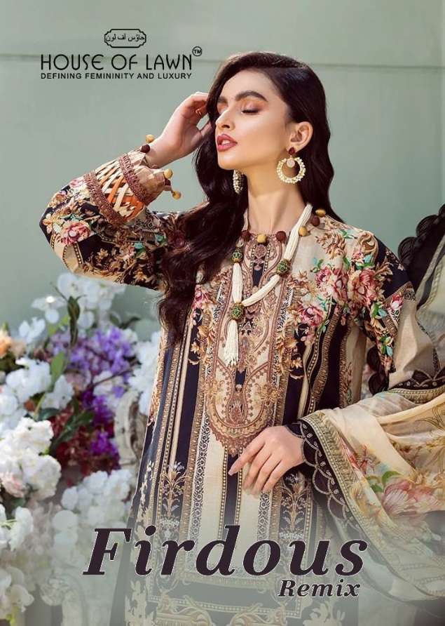 House OF Lawn Firdous Remix Pure Cotton With Heavy Embroider...