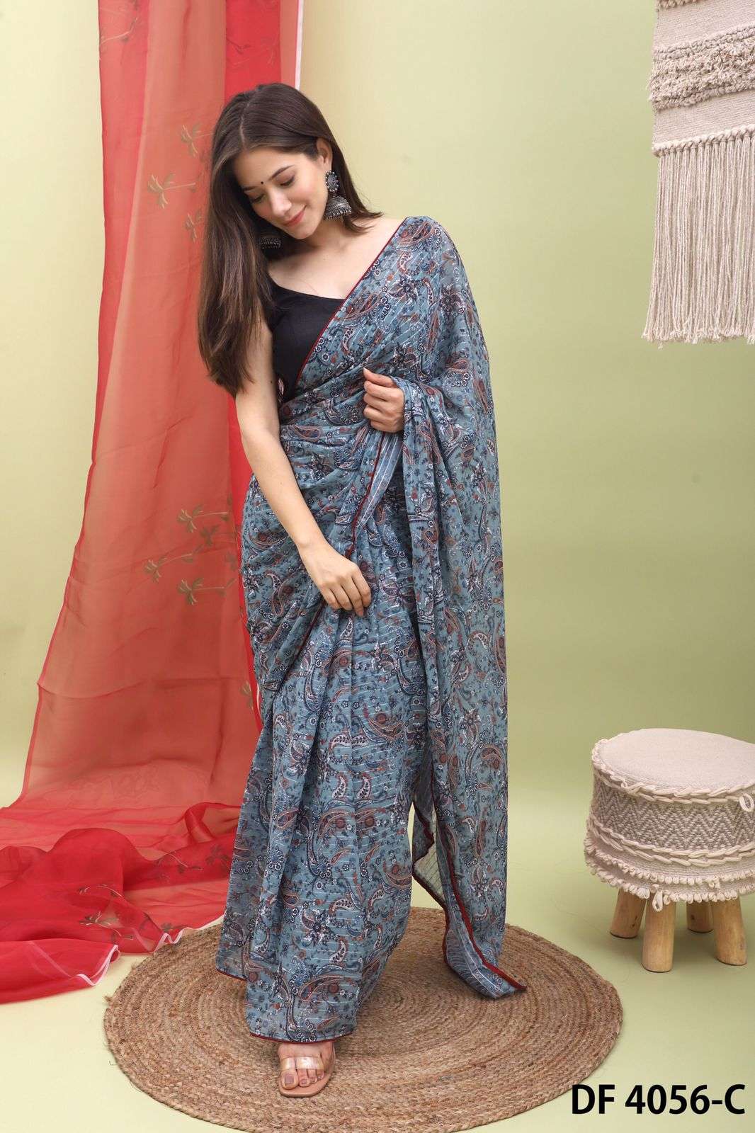 KALAMKARI GEORGETTE PARTY WEAR SAREES AMAZING COLLECTION FOR...