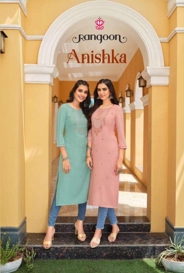 Kessi Fabrics Rangoon Anishka Rayon With HandWork Kurti coll...