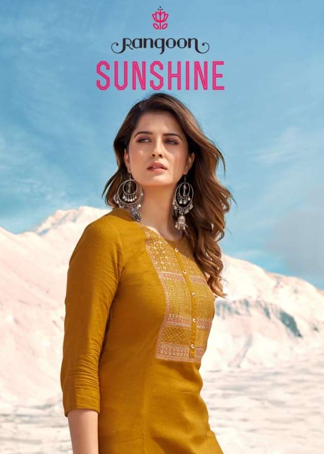 Kessi fabrics Rangoon Sunshine Fancy With hand work kurti co...