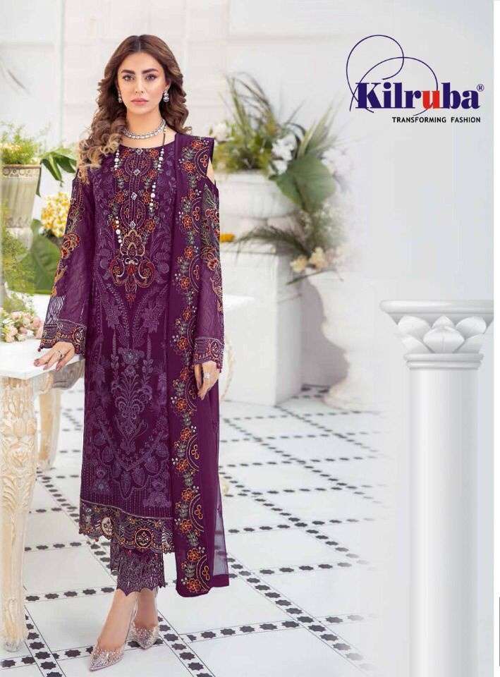 kilruba 184 Georgette With Embroidery Work & Diamond Work Pa...