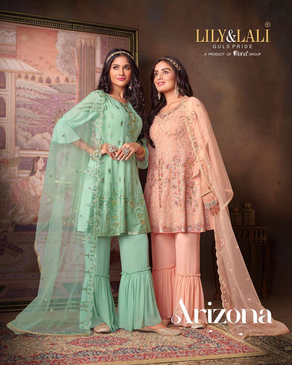 Lily & Lali Arizona Georgette with fancy Designer Readymade ...