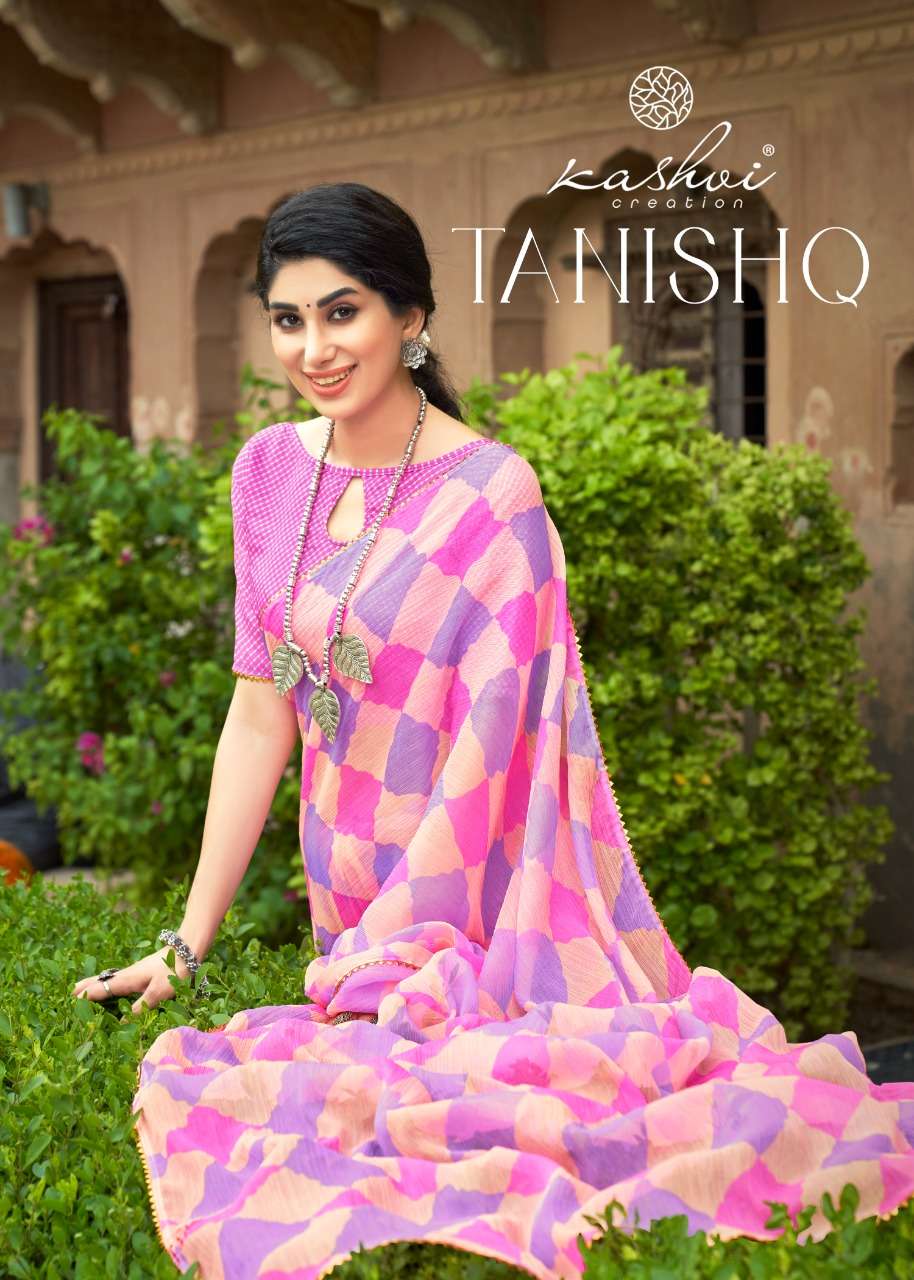 Lt fabrics Kashvi Creation Tanishq Chiffon With fancy Regula...
