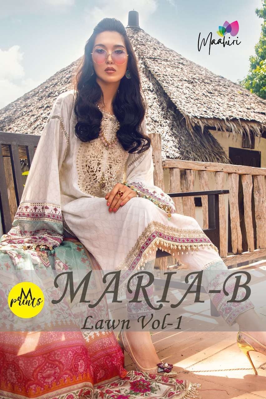 Maahiri Fashion Maria B Lawn Vol 1 Cambric Cotton With Print...