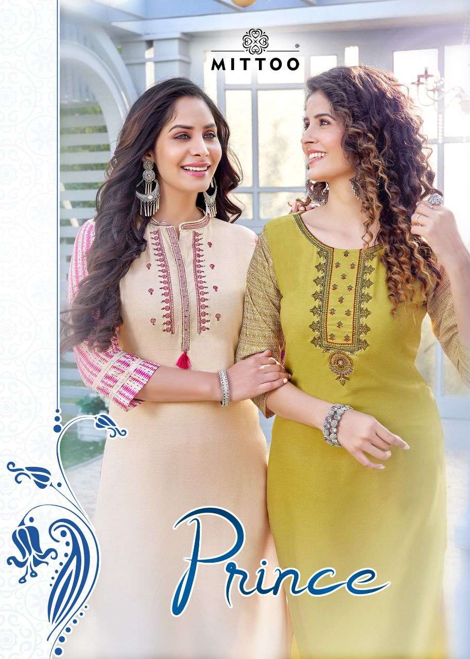 Mittoo Prince Rayon with Fancy Hand work Kurti collection At...