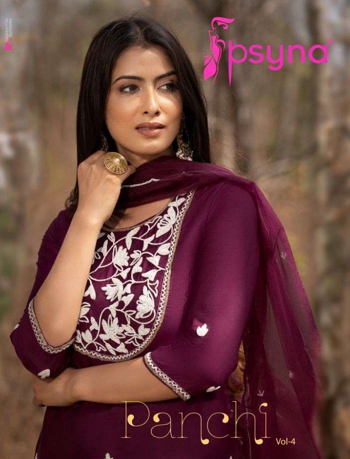 Psyna Pachi vol 4 Muslin silk with hand work readymade Suits...