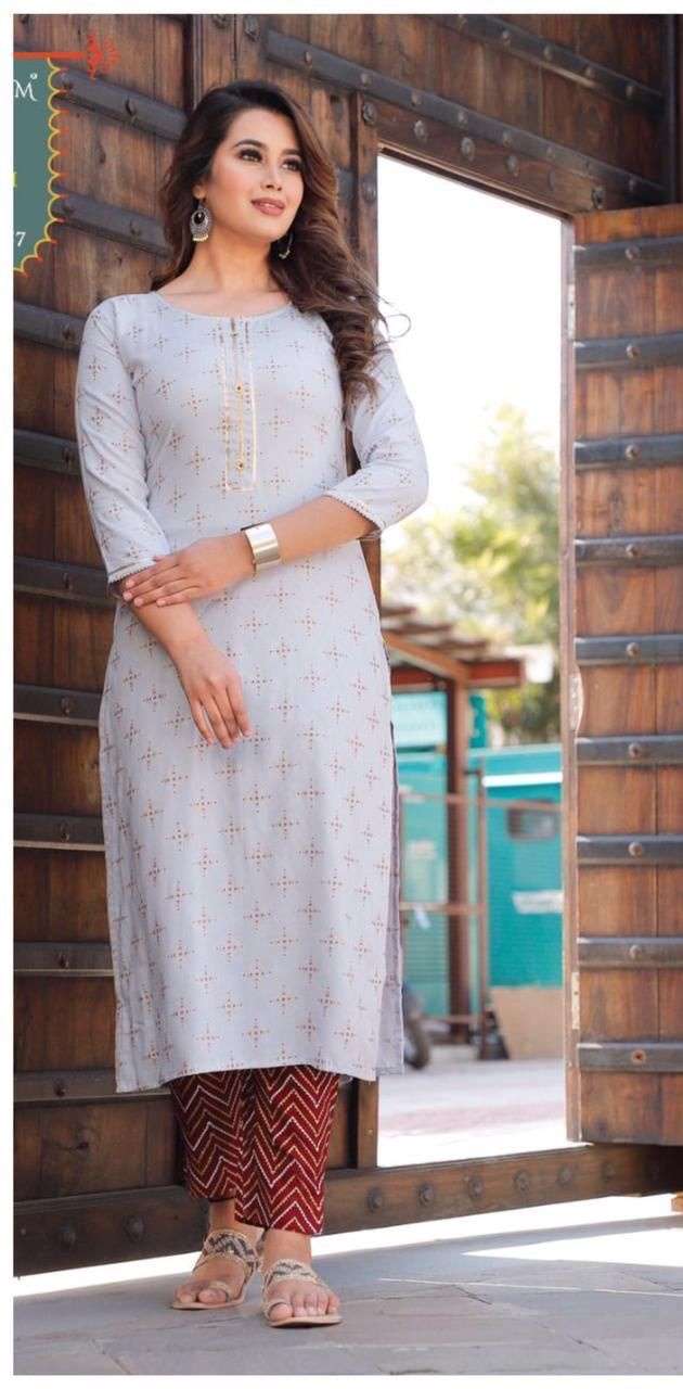 Rayon With Printed Kurti with Pant Collection at wholesale r...