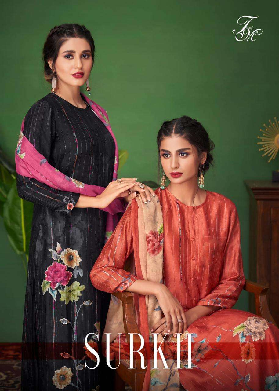 Sahiba Surkh Muslin Silk with Digital Print Dress Material C...