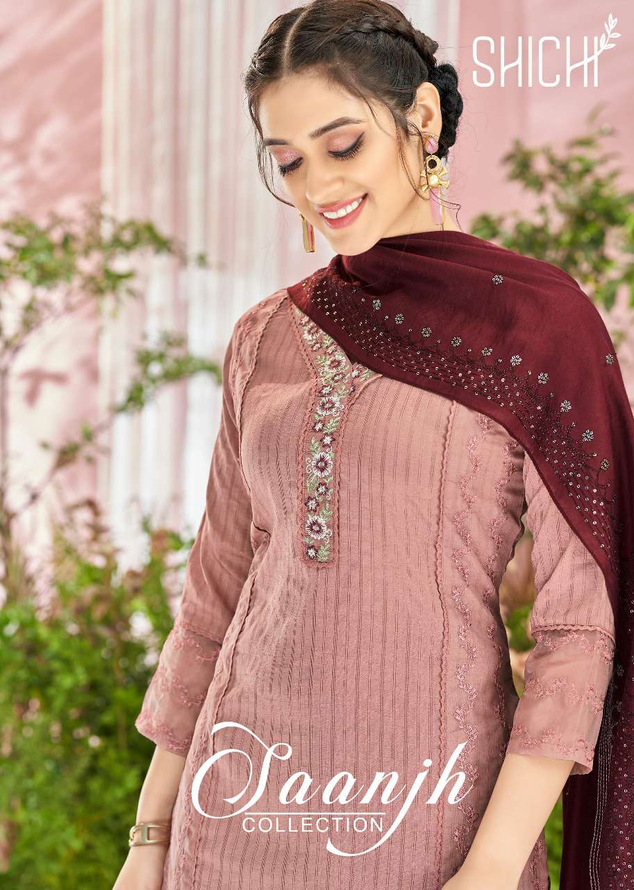 Schichi Saanjh Collection Nylon with fancy Readymade Suits c...