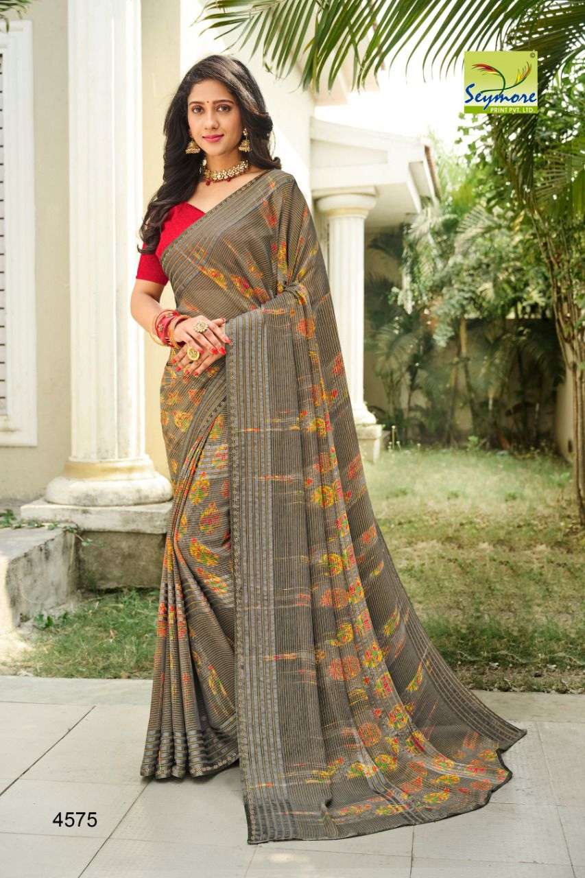 Seymore Pushpa Georgette With Printed Regular Wear Saree col...