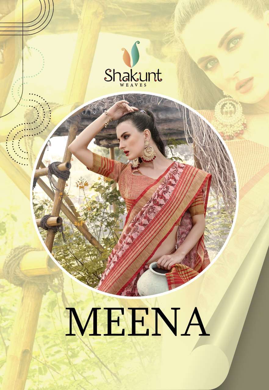 Shakunt Weaves Meena Linen With Fancy Print Party Wear Saree...