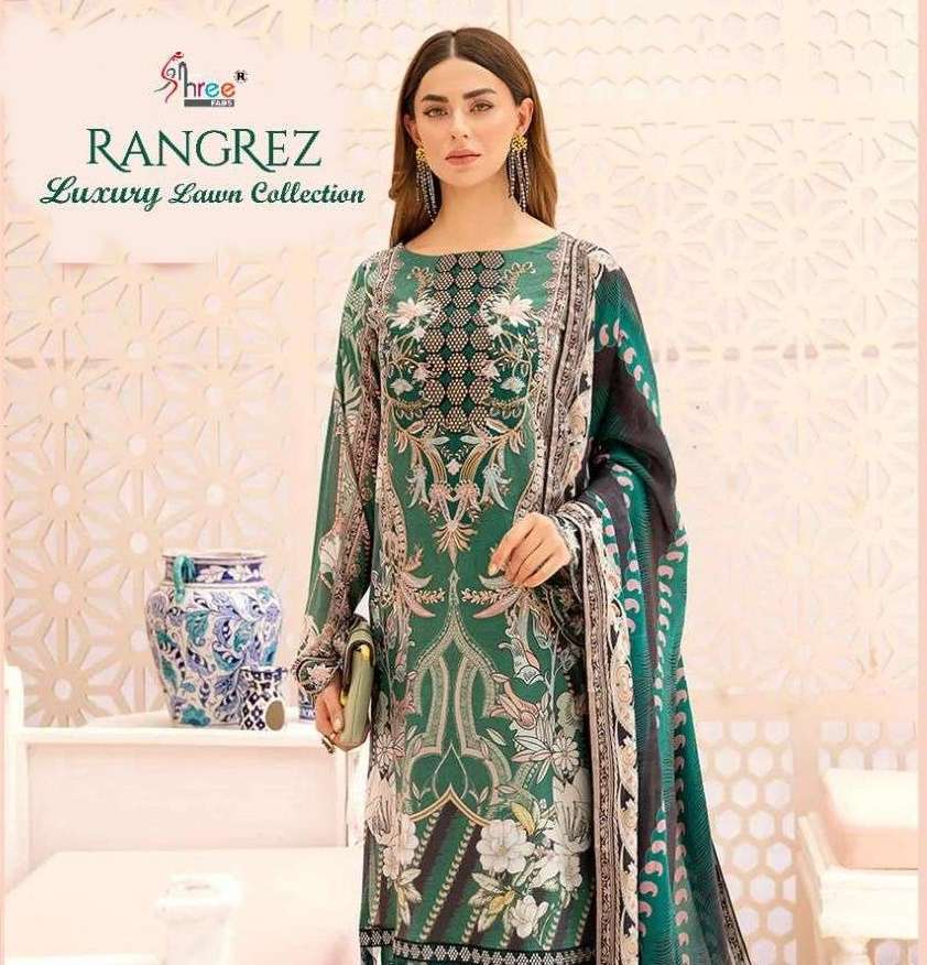 Shree Fabs Rangrez Luxury Lawn Cotton With fancy Pakistani S...