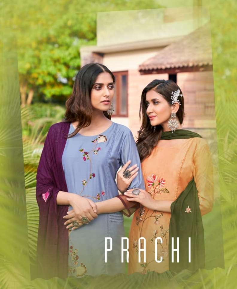 Snapstyle Prachi Viscose Muslin Silk Readymade Suit Collecti...