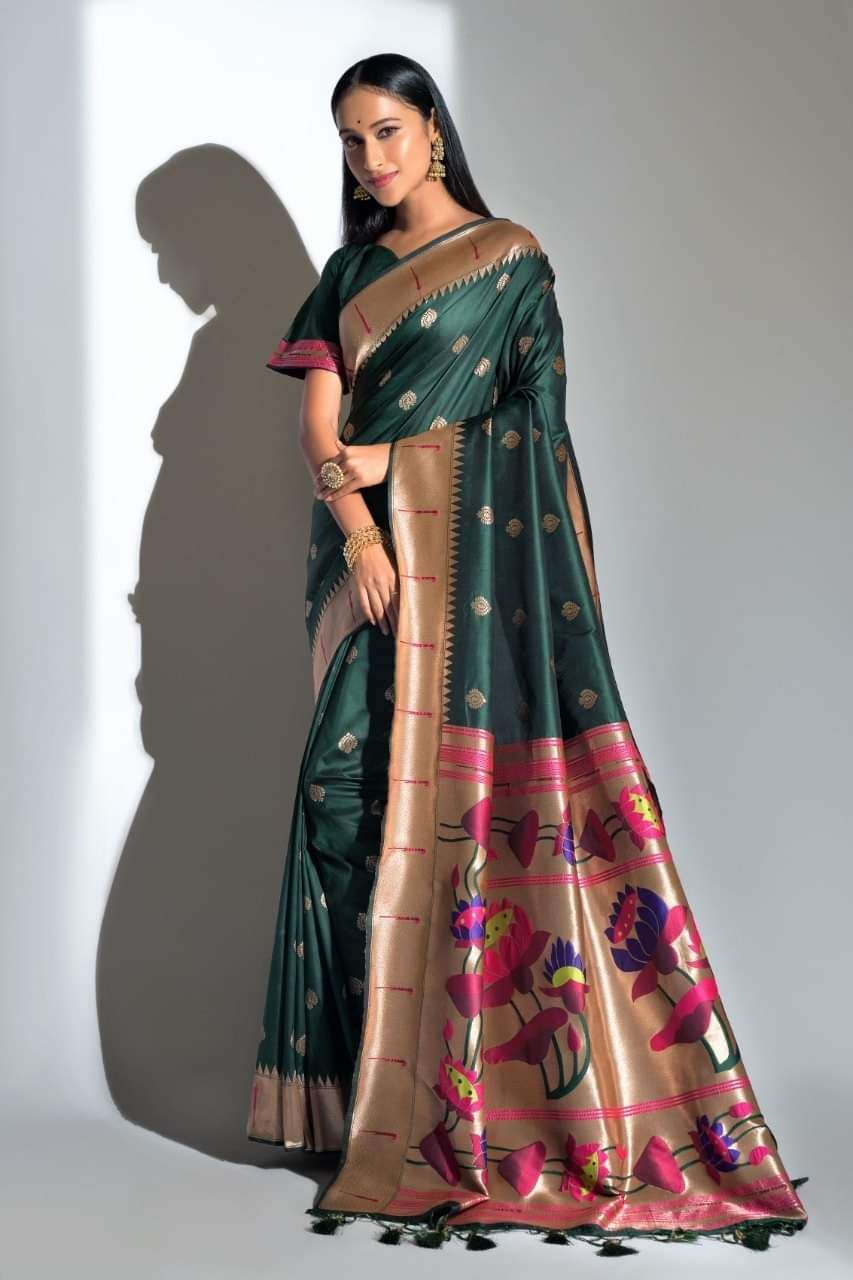 Soft Silk With Paithani Design Saree collection at wholesale...