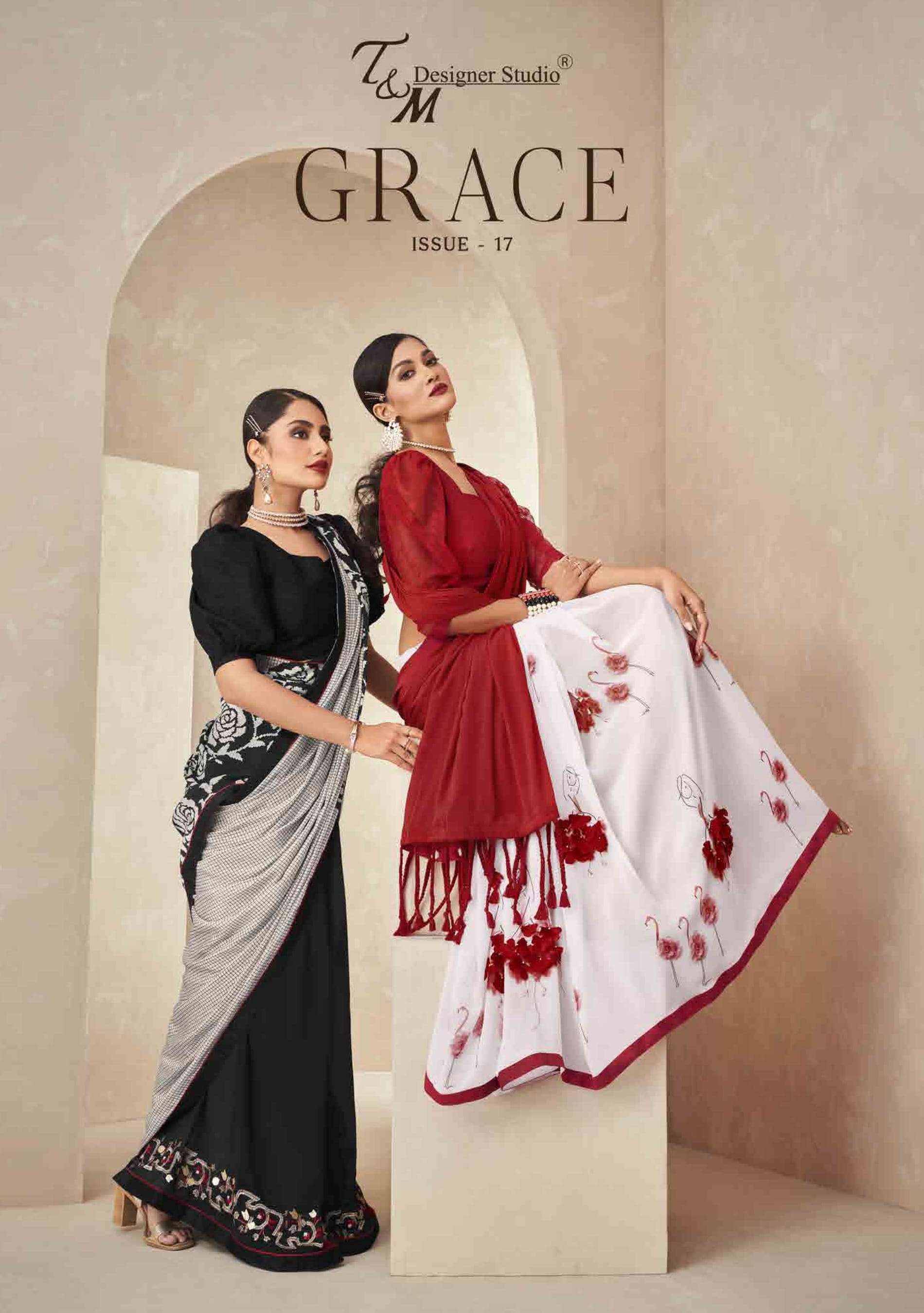 T & M grace vol 17 Fancy Party Wear Saree collection at whol...