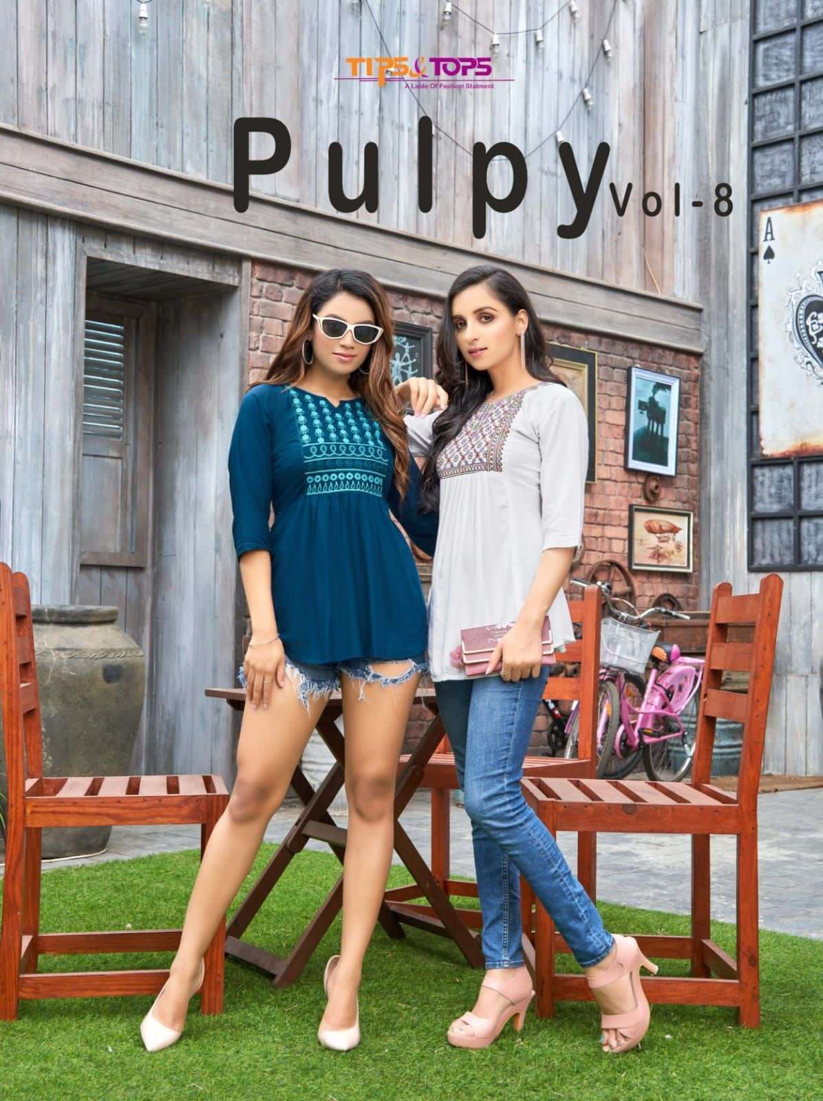 Tip & Tops Pulpy vol 8 Rayon with Embroidery work Western St...